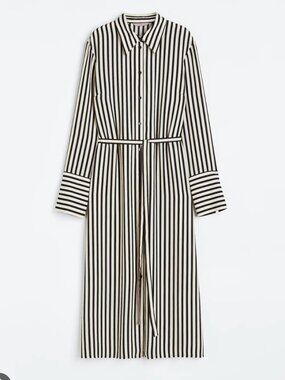 H&M - Striped Midi Shirt Dress - Size L